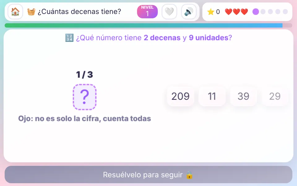 Captura de ¿Cuántas decenas tiene?