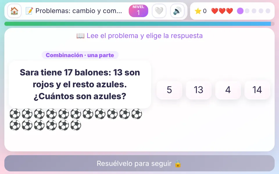 Captura de Problemas: cambio y combinación